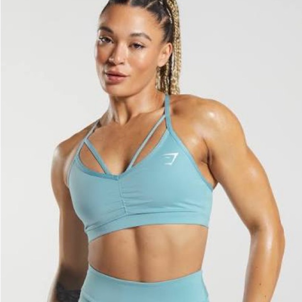 Gymshark Light Blue Double-Strap Sports Bra